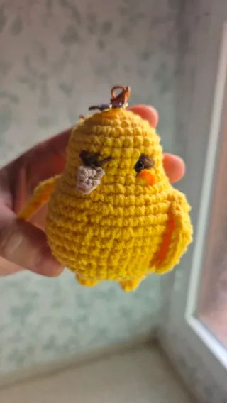 Llavero Pajarito Tejido a Mano