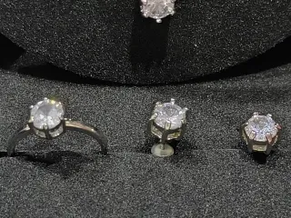 Conjunto Joyas Plata Circonita acero.