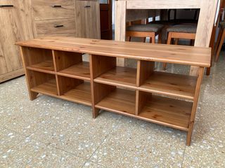 Banqueta zapatero de madera de roble