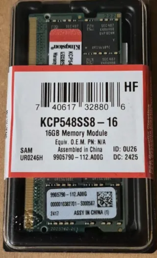 Kingston KCP548SS8 16GB DDR5 4800MHz Módulo RAM