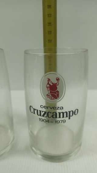 Juego de 6 vasos de cristal logo gambrinus 75 aniv