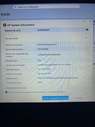 Ordenador HP Gris y Negro