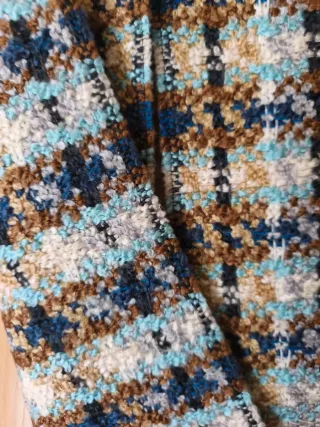 Bufanda suave azul y beige