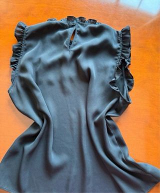 Blusa Zara negra con encaje M