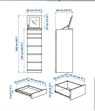 Cómoda alta Ikea madera negra