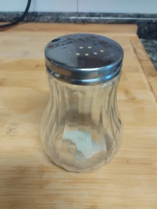 Salero/Azucarero de Cristal y Metal