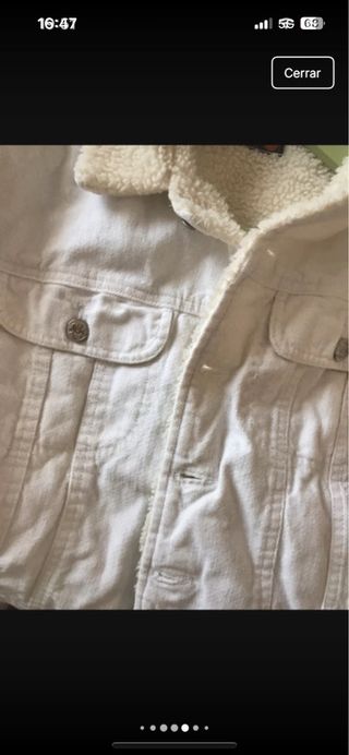Chaqueta vintage pana blanca