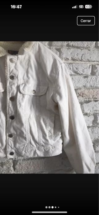 Chaqueta vintage pana blanca
