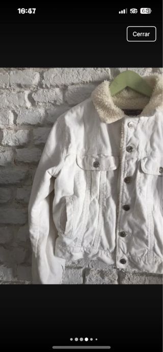 Chaqueta vintage pana blanca