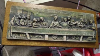 Ultima Cena plastica su base legno