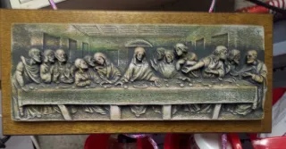 Ultima Cena plastica su base legno