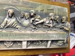 Ultima Cena plastica su base legno