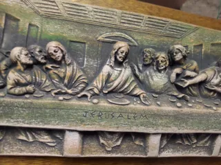 Ultima Cena plastica su base legno