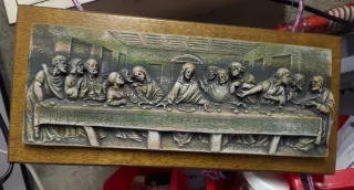 Ultima Cena plastica su base legno