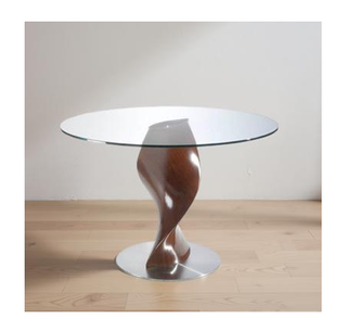 Mesa cristal y sillas terciopelo turquesa