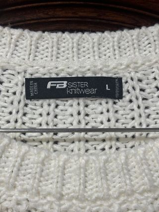 Jersey punto grueso trenzado blanco Talla L