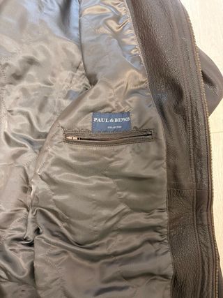 Chaquetón de piel marrón hombre