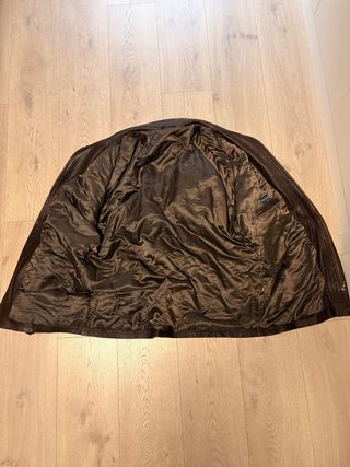 Chaquetón de piel marrón hombre