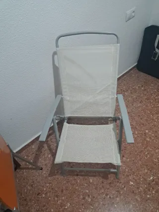 Silla plegable de tela y metal
