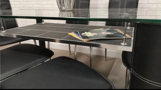 Conjunto Comedor Cristal y Metal - Envio gratis