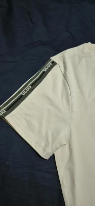 T-shirt GCDS beige con banda logo