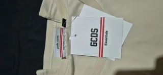 T-shirt GCDS beige con banda logo