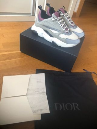 Zapatillas Dior B22 Gris y Rosa