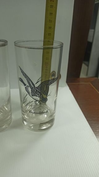 Juego de  vasos con diseño de sol y aves