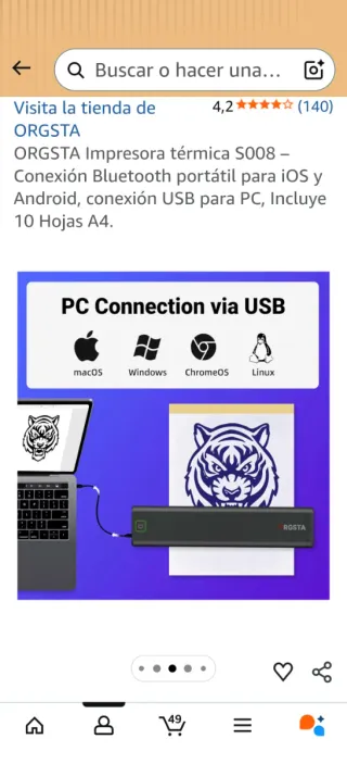 Impresora Térmica ORGSTA S008 Portátil
