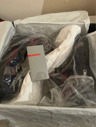 Prada Sneakers Alte Blu/Grigie