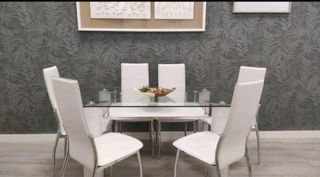 Conjunto Comedor Mesa Cristal y Sillas + Envio