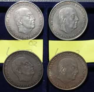 4 Monedas Plata Francisco Franco 1966