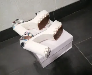 Sandalias tacón plataforma multicolor