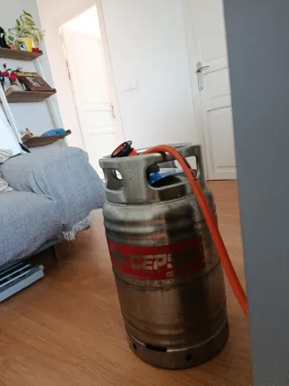 Estufa de gas llama azul