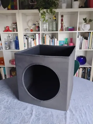 Caja Gato Estantería Kallax Ikea Negra