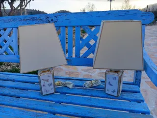 Lámparas de sobremesa porcelana y tela