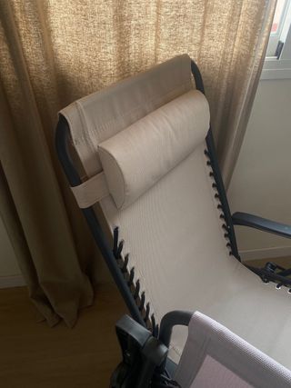 2 Tumbonas Plegables Beige/Gris