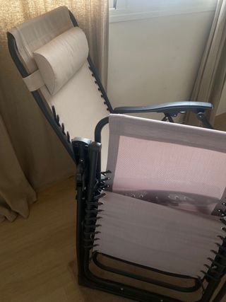 2 Tumbonas Plegables Beige/Gris