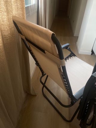 2 Tumbonas Plegables Beige/Gris