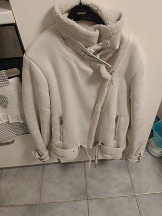 Giubbotto montone bianco donna L/XL