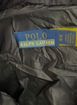 Abrigo Ralph Lauren Negro Logo Rojo