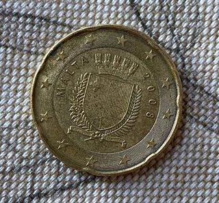 Moneda 20 céntimos Malta 2008