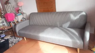 Sofá Cama Gris Tela