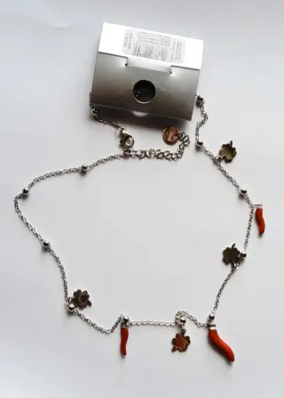 Collana portafortuna, acciaio chirurgico