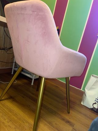 Butaca o silla terciopelo rosa