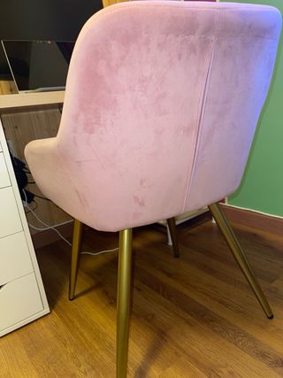 Butaca o silla terciopelo rosa