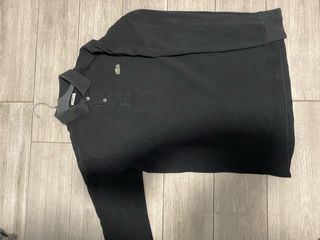 Polo Lacoste Negro Manga Larga