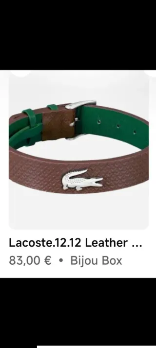 Pulsera Cuero Hombre Lacoste Marrón/Verde