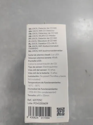 Detector CO Garza Smart EROS WiFi 10 Años