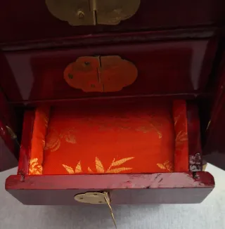 Joyero de nácar y madera. Oriental Vintage Musical